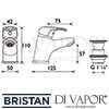 Bristan Cadet Basin Mixer Clicker Waste Tap Dimensions